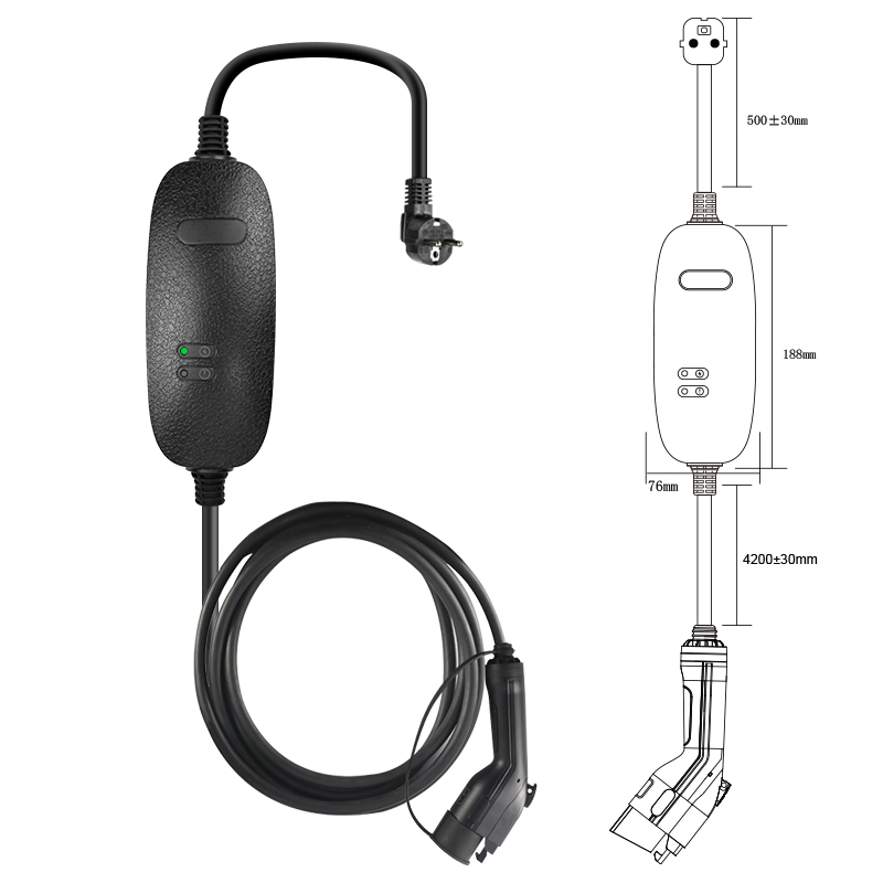 Portable EV Charger Mode2-Type1 32A 250V with control box