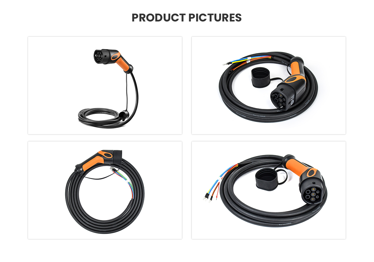 Type2 7kw ac charging cable 32A 250V with orange plug