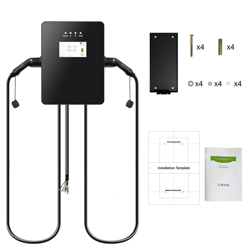 22kw Floor Mounted Charging Station Type2 Plug with RFID