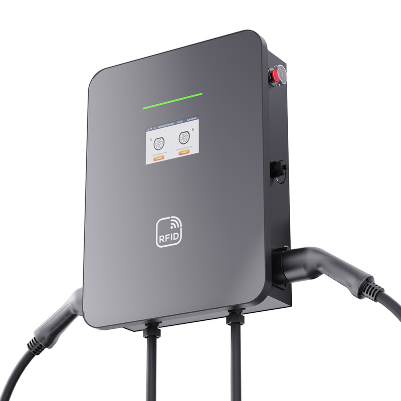 Wallbox ev charger OCPP1.6 Type2 2*22kw for Commercial Use