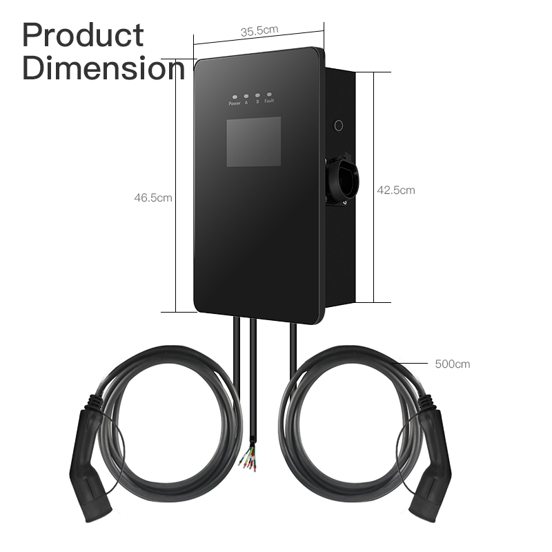 22kw Floor Mounted Charging Station Type2 Plug with RFID
