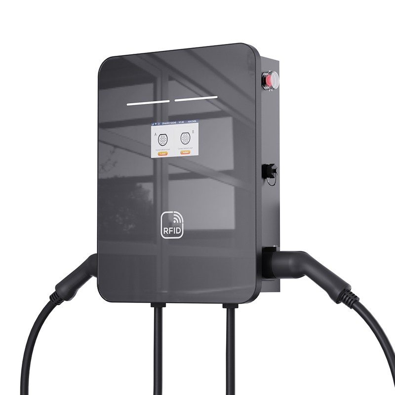 Chinese Supply Wall Mounted Ev Charger Station 2*7KW/11KW/22KW